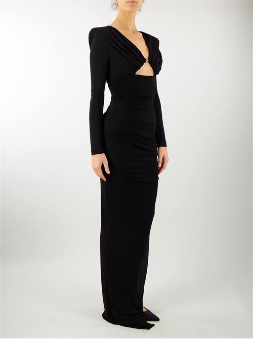 Red carpet dress in draped jersey with cut-out Elisabetta Franchi ELISABETTA FRANCHI | abito | AB52942E2110